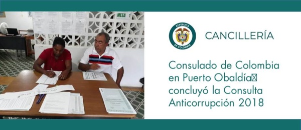 Consulado de Colombia en Puerto Obaldía﻿ concluyó la Consulta Anticorrupción 2018