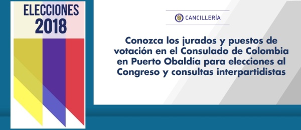 Conozca los jurados y puestos de votación en el Consulado de Colombia en Puerto Obaldía para elecciones al Congreso y consultas interpartidistas